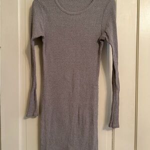 Brandy Melville Light Gray Long Sleeve Dress
